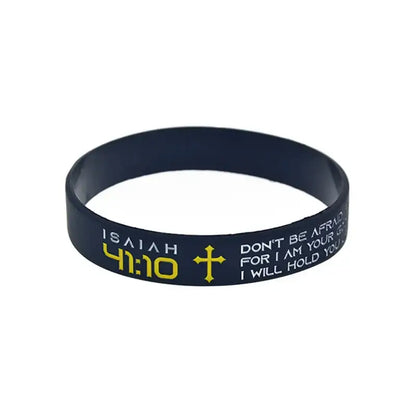 Christian Bible Verse Silicone Rubber Wristband 413 19 316 4110 Bracelet Adult Size 4 Pcs - 20cm / CHINA