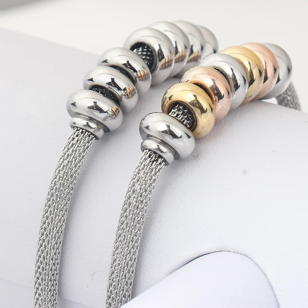 New Arrival Net Chain Bracelet For Women Fashion Stainless Steel Beads Charm Bilekliks Jewelry Female Party Accessories