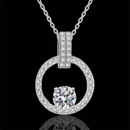 Sarah Moissanite Pendant Necklace - Silver - Jewelry