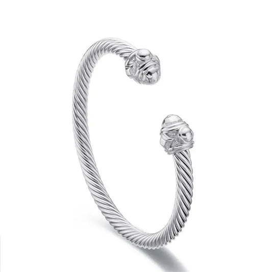 Sovereign Cable Cuff - Platinum Silver - Jewelry