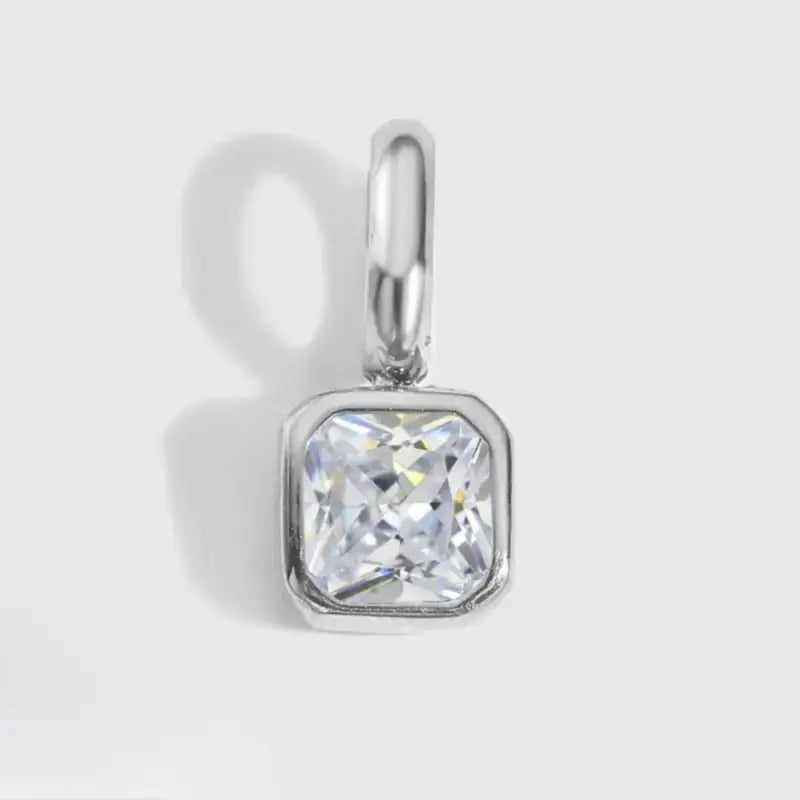 Square Birthstone Charm Pendant Jewelry