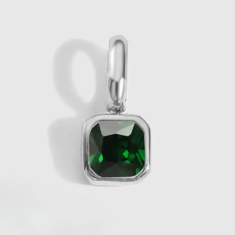 Square Birthstone Charm Pendant Jewelry