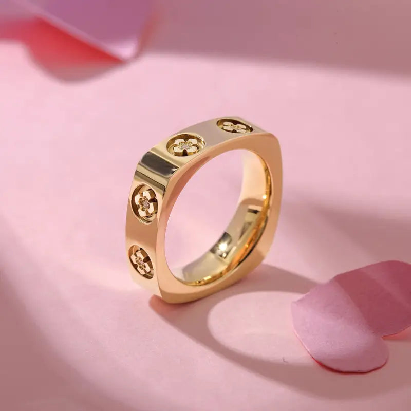 Square Up Ring - Gold - Jewelry