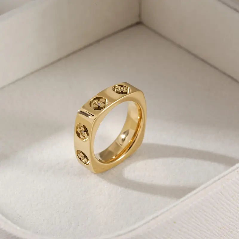 Square Up Ring - Gold - Jewelry