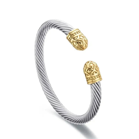 Dominion Cable Cuff - Mixed Tone Gold/Silver