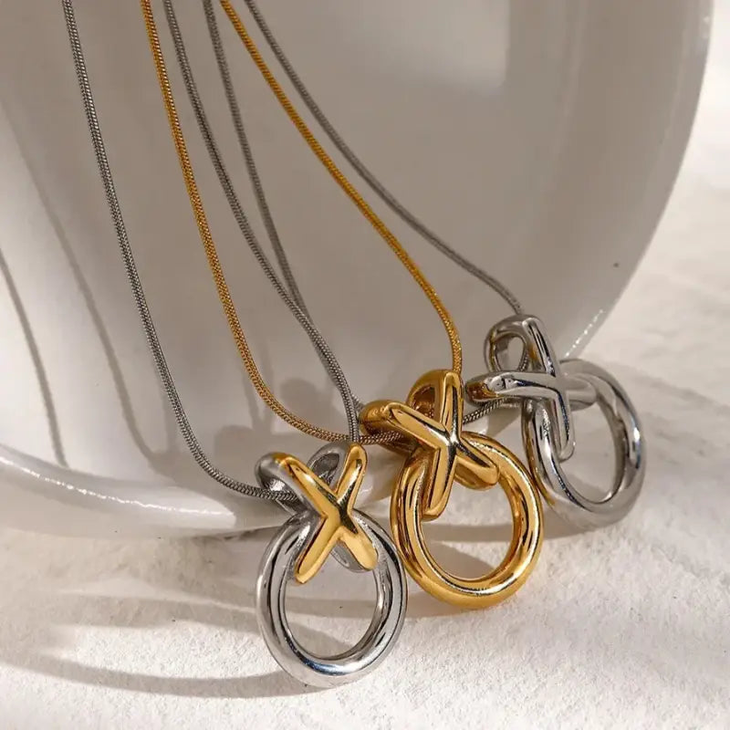 Stainless Steel Knot Pendant Necklace