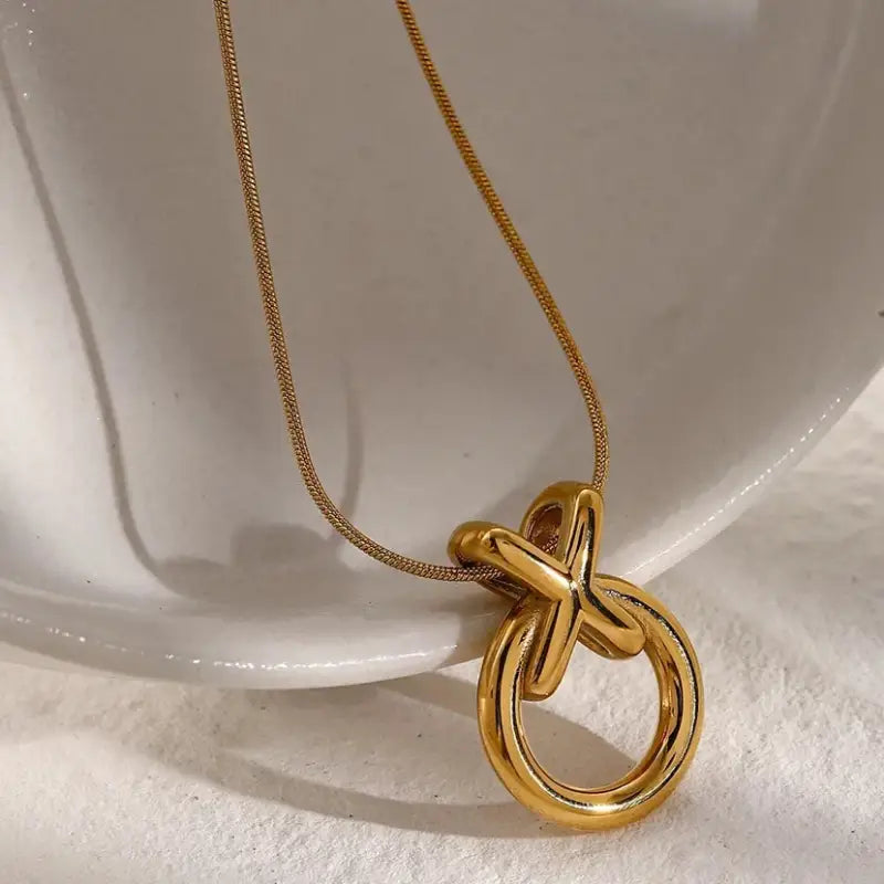 Stainless Steel Knot Pendant Necklace