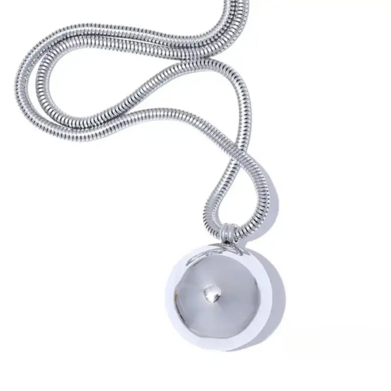 Statement Sphere Pendant Necklace - Platinum - Jewelry