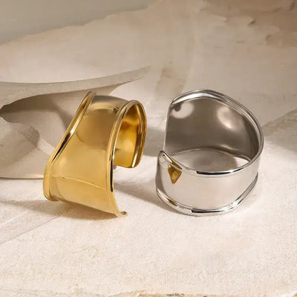 Straight Wave Cuff Bangle - Jewelry