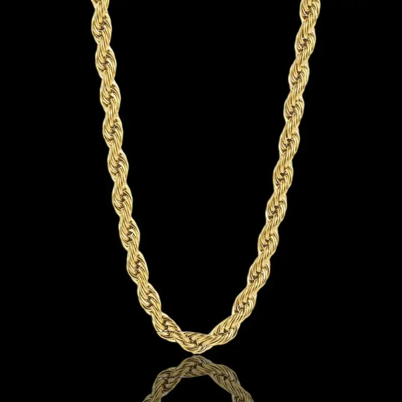 Strength in Every Strand – Classic Rope Chain Necklace - 3mm Gold / 16in - Jewelry