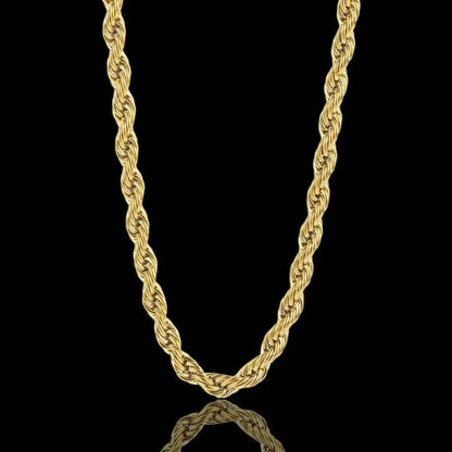 Strength in Every Strand – Classic Rope Chain Necklace - 3mm Gold / 16in - Jewelry