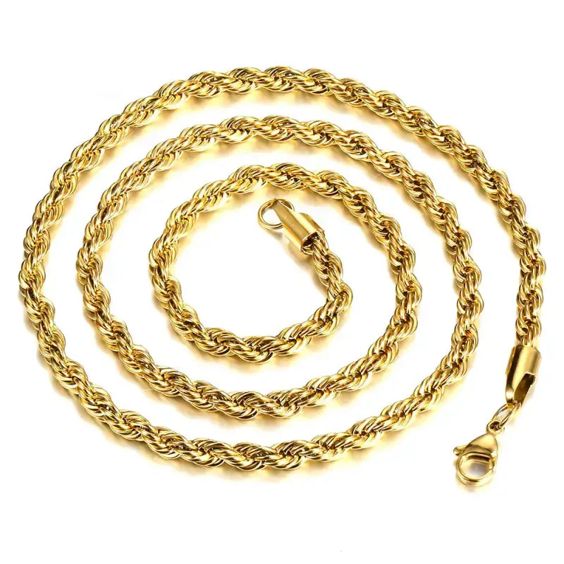 Classic Rope Chain Necklace 3mm - Gold / 16in - Jewelry