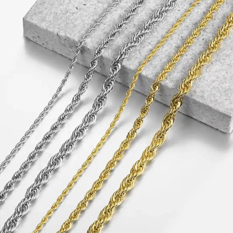 Classic Rope Chain Necklace 3mm - Jewelry