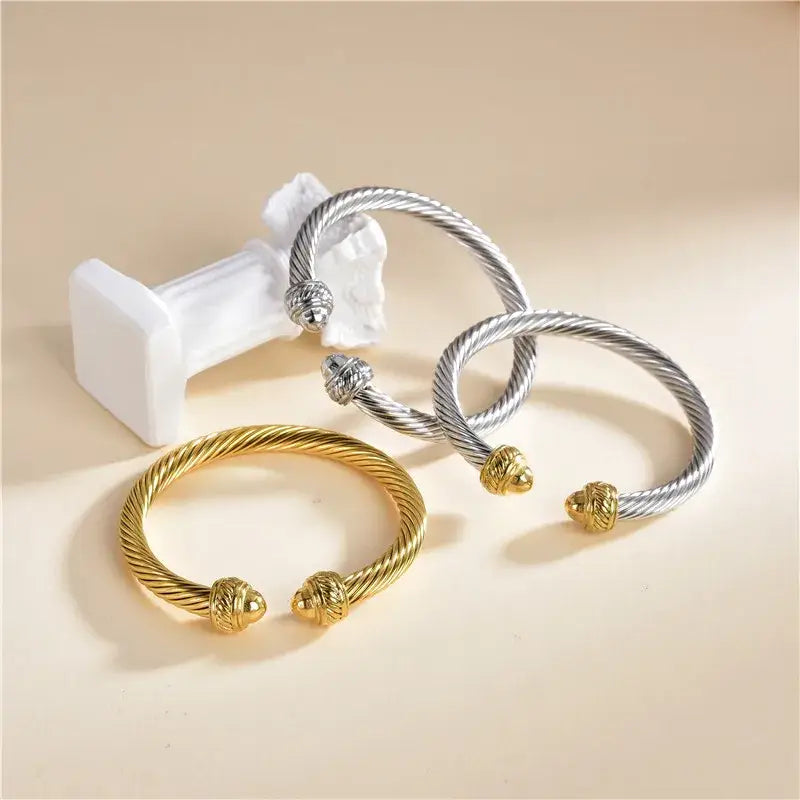 The Strength Stack Bangle (Silver) - Jewelry