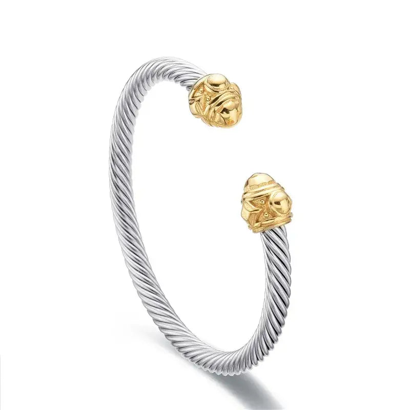 The Strength Stack Bangle (Silver) - Silver/Gold - Jewelry