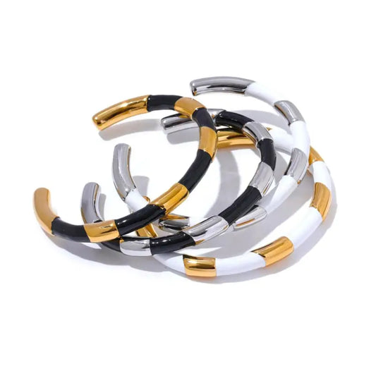 Chic Stripes Enamel Bangle