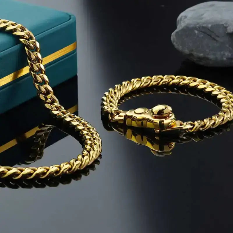 Titan Clasp Cuban Chain Necklace – 14mm - Jewelry