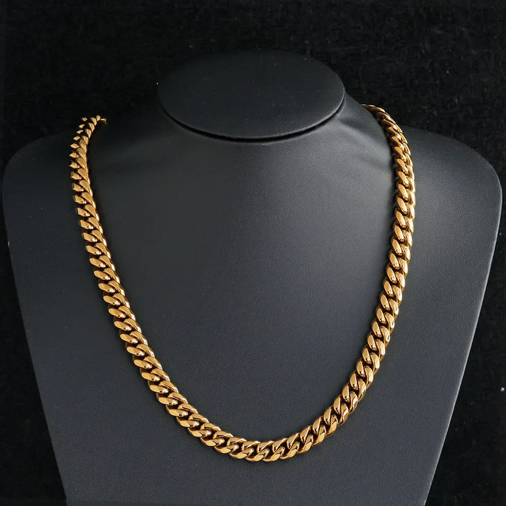 Titan Clasp Cuban Chain Necklace – 8mm - Jewelry