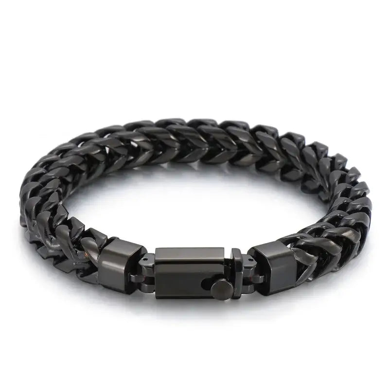 Titan Link Chunky Stainless Steel Bracelet - Black / 9in