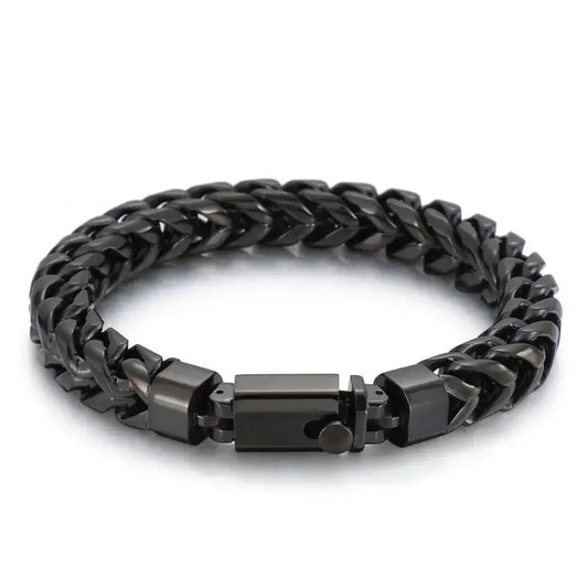 Titan Link Chunky Stainless Steel Bracelet - Black / 9in