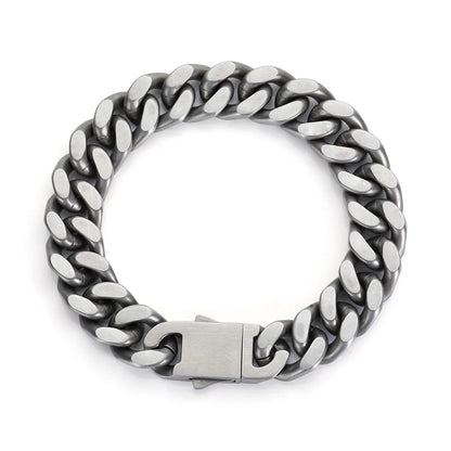 Titanium Cuban Chain Bracelet 13mm - 8in - Jewelry