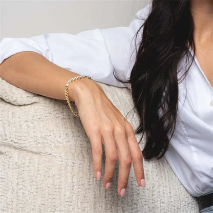 Titanium steel hip hop personality trend with diamond short necklace multi zirconium bracelet gold plated