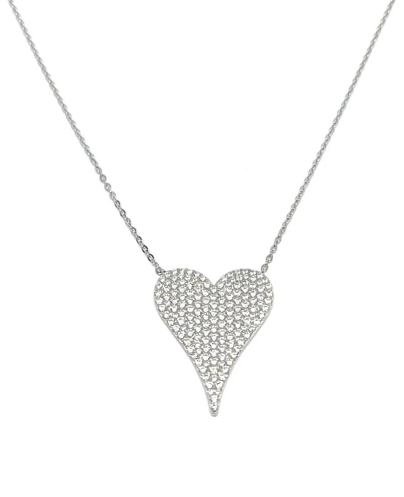 100% 925 sterling silver micro pave cz heart necklace shiny cubic zirconia valentines gift for lover elegance Romantic