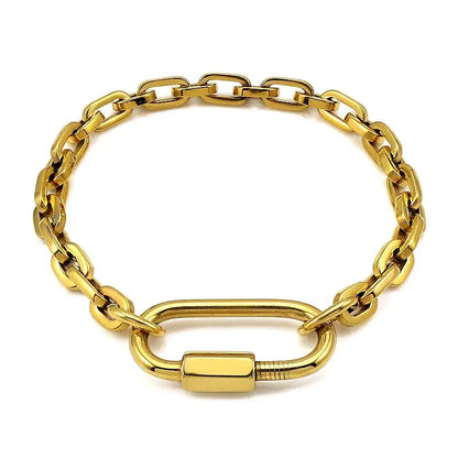 Trendy 6mm Wide Small Links Lock Charm Bracelet Round Edge Corner Chain Bracelets for Women Men Hand Wrist Jewelry