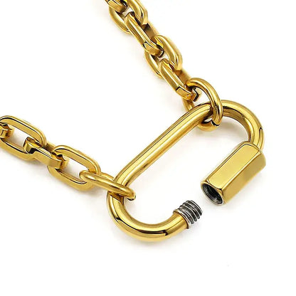 Trendy 6mm Wide Small Links Lock Charm Bracelet Round Edge Corner Chain Bracelets for Women Men Hand Wrist Jewelry