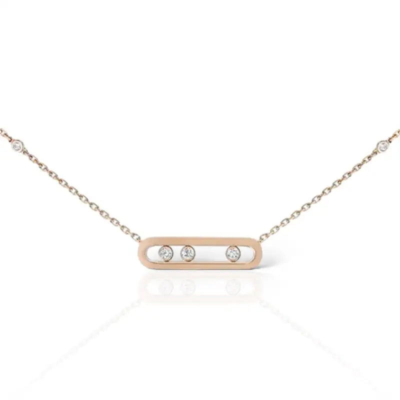 Trinity Slider Necklace - Rose Gold - Jewelry