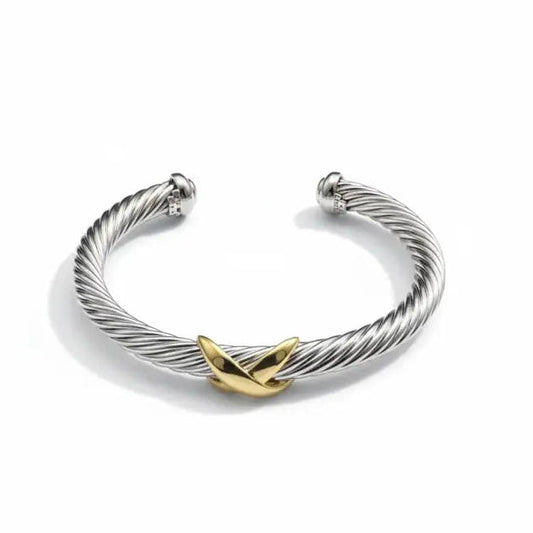 Twin Flare Cable Cuff - 17 - Jewelry