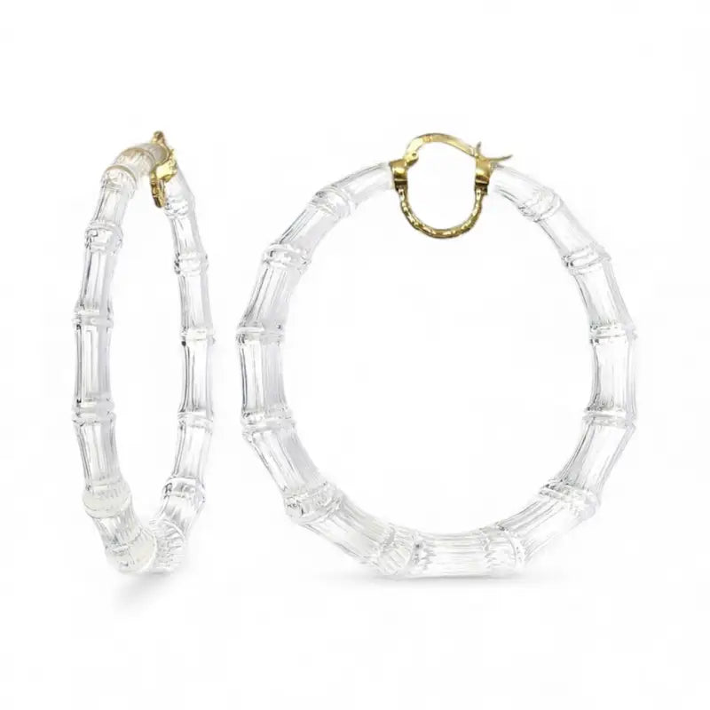 Untamed Clear Bamboo Hoops - 3in - Jewelry