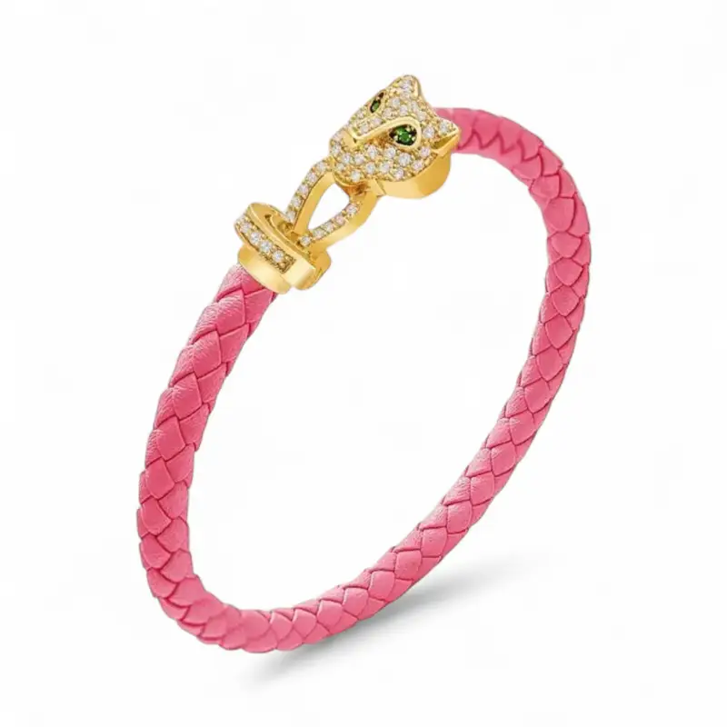 Untamed Pink Cheetah - Gold - 8.7in - Jewelry