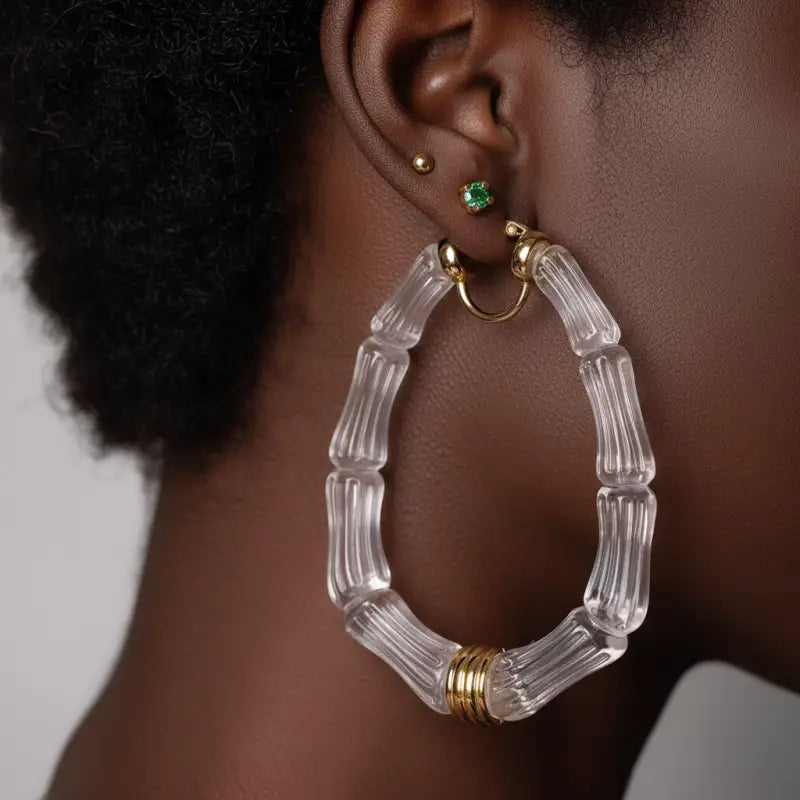 Untamed Twist Bamboo Hoops - 3in - Jewelry