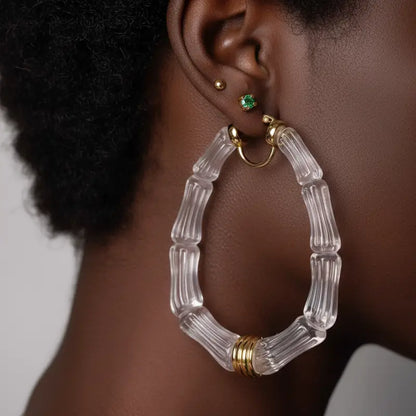 Untamed Twist Bamboo Hoops - 3in - Jewelry