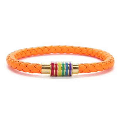 Vibrance Braided Bracelet Collection - Gold - Orange / 7.5in - Jewelry