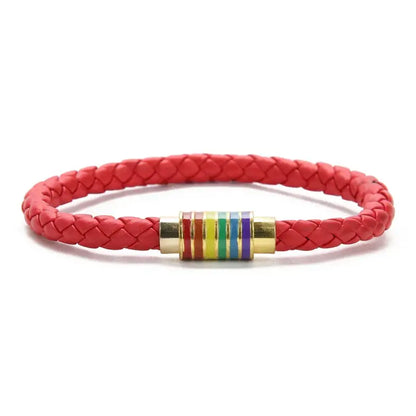 Vibrance Braided Bracelet Collection - Gold - Red / 7.5in - Jewelry