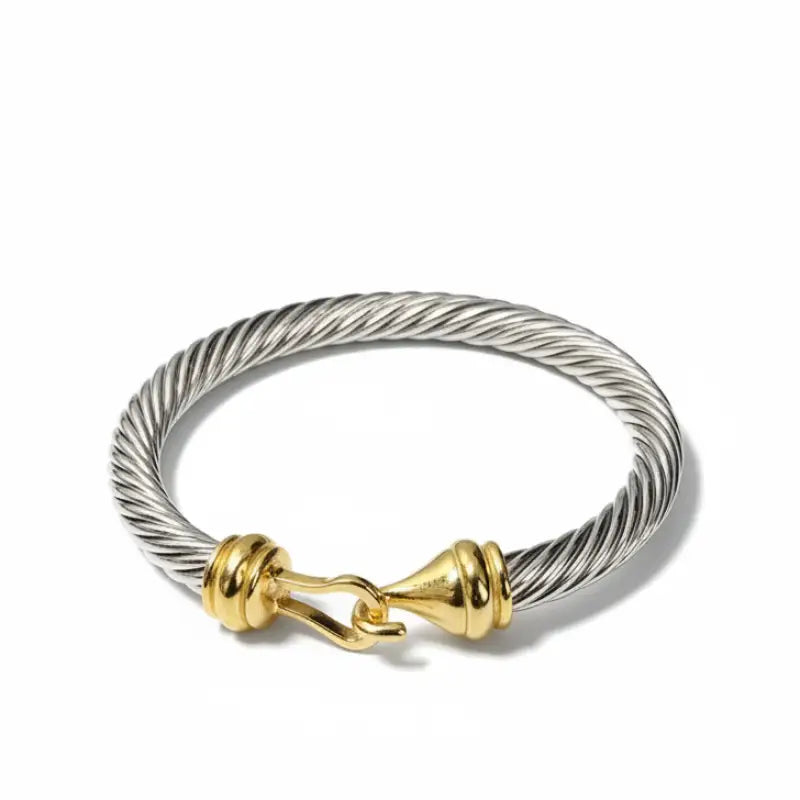 Wholesale Price Fine Cable Wire Twisted Cuff Bracelet Men’s and Women’s 925 Sterling Silver Bangle for Women Men