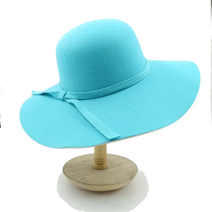 2023 New Fedora Hat Multi color hat women’s curly bow colored felt Men’s large brim party sombrero hombre - 39 / 55