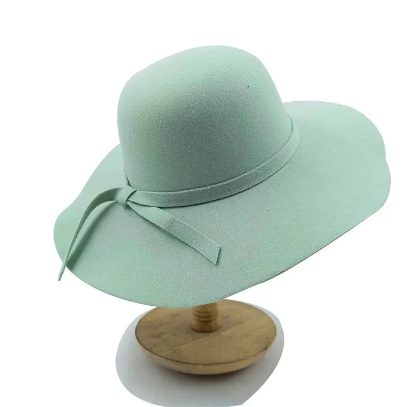 2023 New Fedora Hat Multi color hat women’s curly bow colored felt Men’s large brim party sombrero hombre - 33 / 55