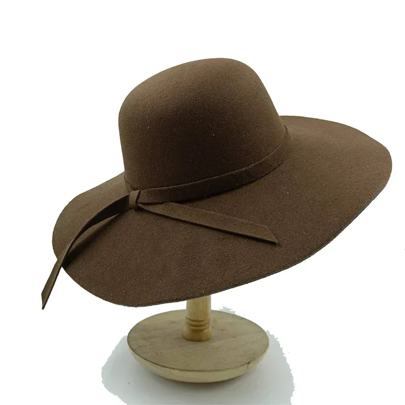 2023 New Fedora Hat Multi color hat women’s curly bow colored felt Men’s large brim party sombrero hombre - 6 / 55