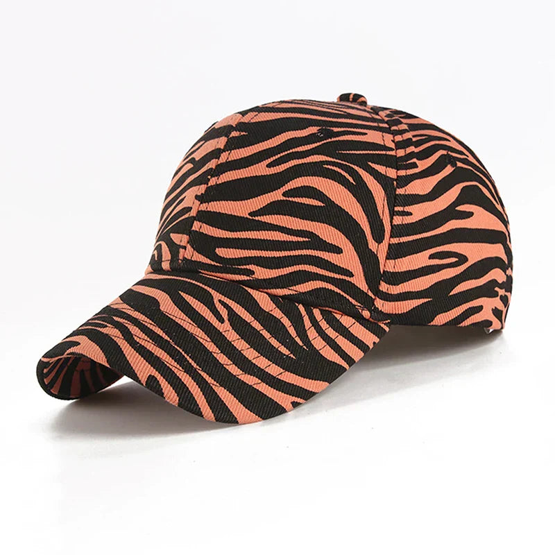 Zebra Stripe European and American Fashion Outdoor Baseball Hat Duck Tongue Sun Sunshade - Black yellow / One Size